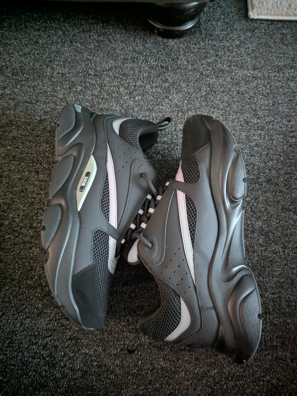 Dior Black Athletic Sneakers with Silver Trim